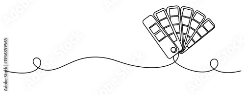 Color swatch fan displayed on continuous line background. none editable strokes