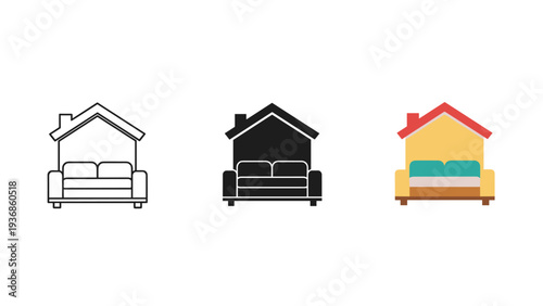 Sofa House Icon Real Estate Concept