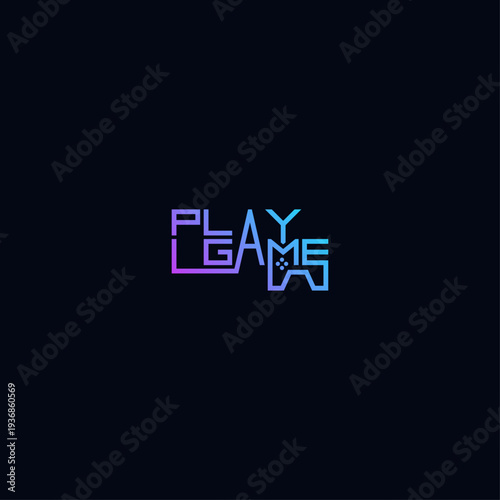 Play Game console typographic logo.