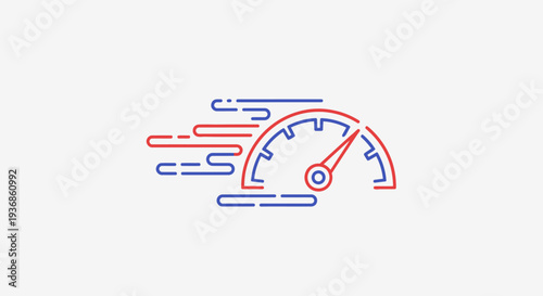 Speedometer Needle Moving Fast Rapidly.