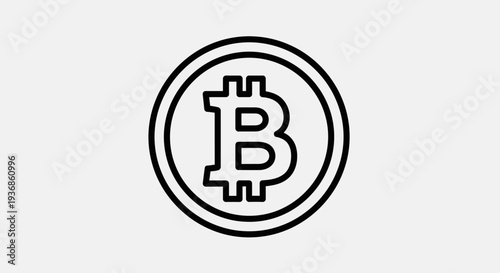 Bitcoin cryptocurrency logo icon symbol.