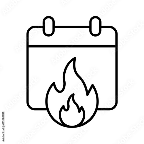 Calendar + small streak flame