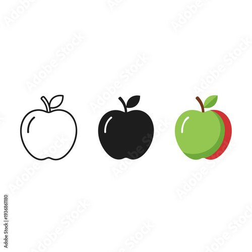 Apple Icon Set Health Nutrition