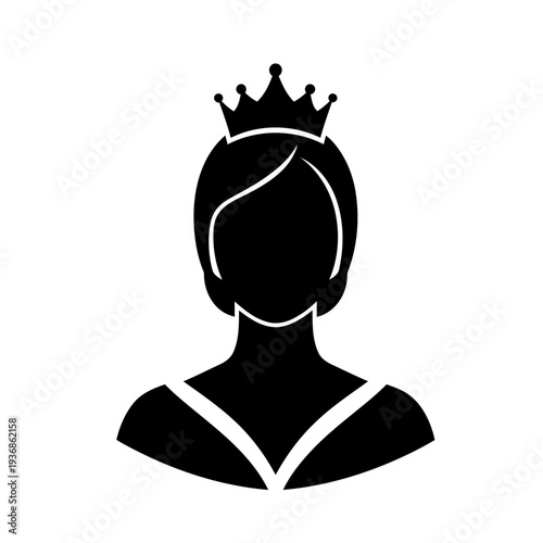 Silhouette of a queen wearing a crown