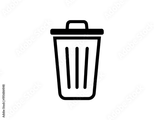 Outline Trash Can Delete UI Icon for App Interface