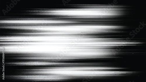 Abstract black and white horizontal motion blur background effect