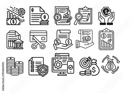 banking set of icons