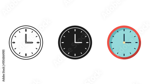 Clock Icons Time Management Business Strategy