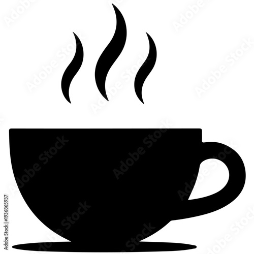 Steaming hot coffee cup on a saucer
