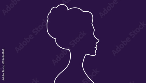 Refined silhouette illustration of a woman's profile symbolizing beauty, elegance, and femininity, commonly used for fashion branding, cosmetics design, and identity logos.