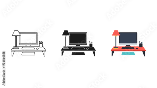 Desktop Computer Desk Lamp Workspace Commercial