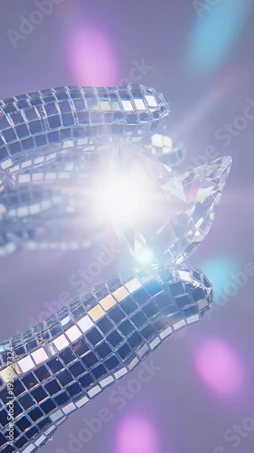 A sparkling diamond held by a mirrored hand reflecting light and luxury a symbol of elegance wealth and precious gemstones for jewelry finance or beauty concepts