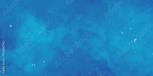 Artistic hand painted multi layered dark blue background. 2D illustration of colorful brush strokes. Decorative texture painting. Vibrant paint pattern backdrop. blue and white Watercolor Image 
