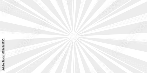 abstract gray white sun rays, retro styled comics book texture background, halftone illustration, pop art concept