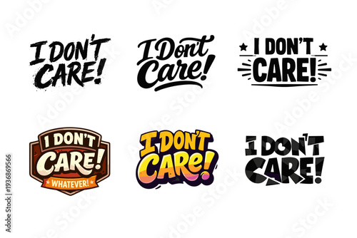 Sarcastic Quotes. Set lettering. harmonious lettering variations of the same emblematic concept, each with different artistic interpretation (Grunge textured