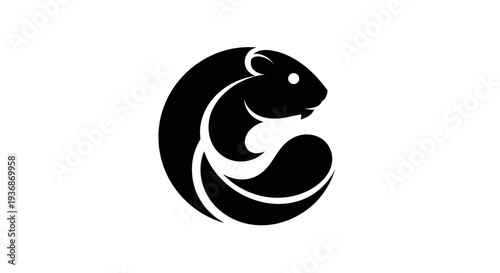 Stylized black beaver logo on white