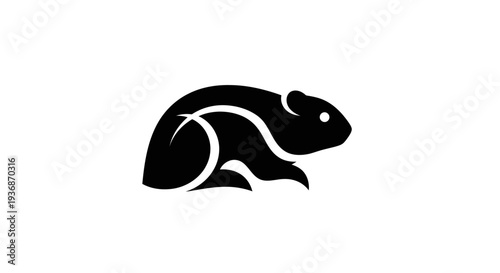 Stylized black beaver silhouette on white