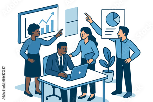 Different kind of bussiness meating Flat style