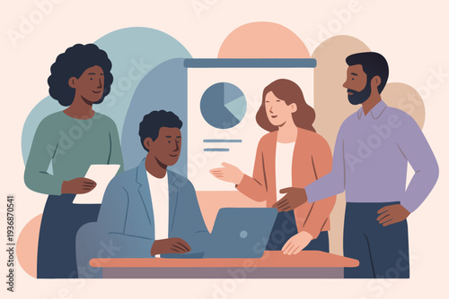 Different kind of bussiness meating Flat style