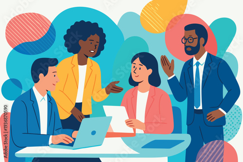 Different kind of bussiness meating Flat style