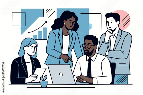 Different kind of bussiness meating Flat style