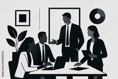 Different kind of bussiness meating Flat style