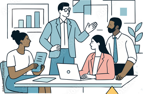 Different kind of bussiness meating Flat style