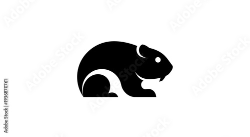 Stylized black beaver silhouette