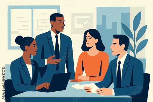 Different kind of bussiness meating Flat style