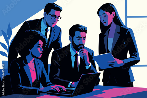 Different kind of bussiness meating Flat style