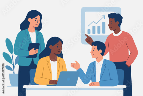 Different kind of bussiness meating Flat style