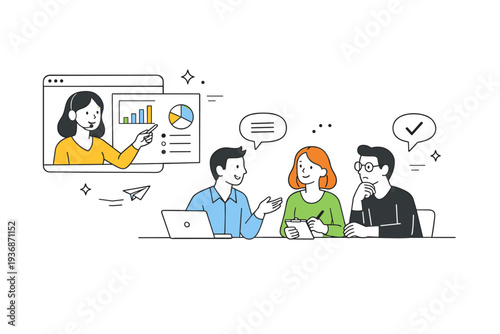 Client presentation preparation. Remote preparation call with one person sharing slides and others giving feedback. Friendly discussion and alignment before