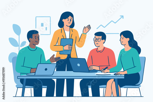 Different kind of bussiness meating Flat style