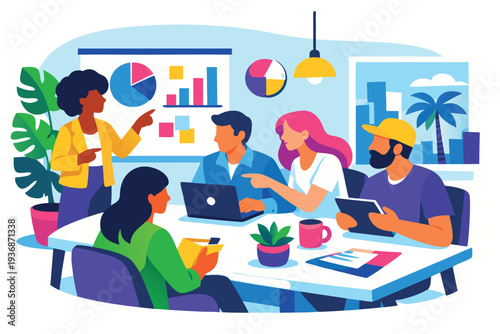 Different kind of bussiness meating Flat style