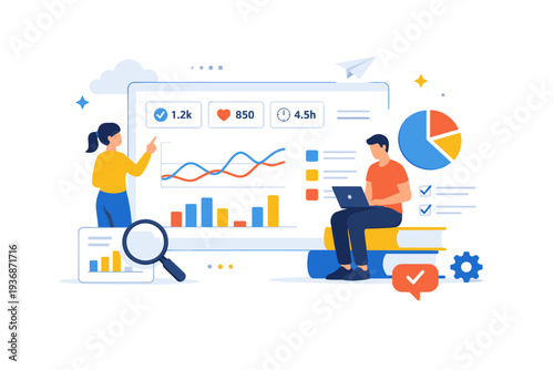 Data visualization dashboards focused on user friendly analytics and accessibility of information. A calm and structured scene expressing ease of understanding
