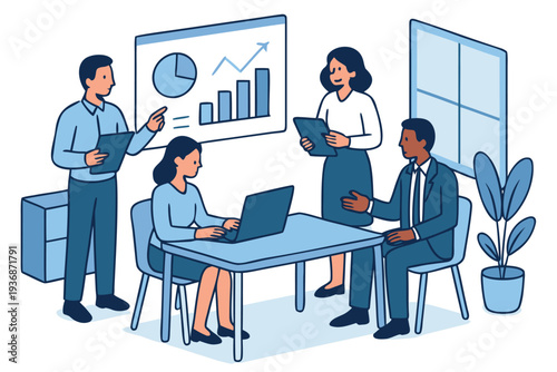 Different kind of bussiness meating Flat style