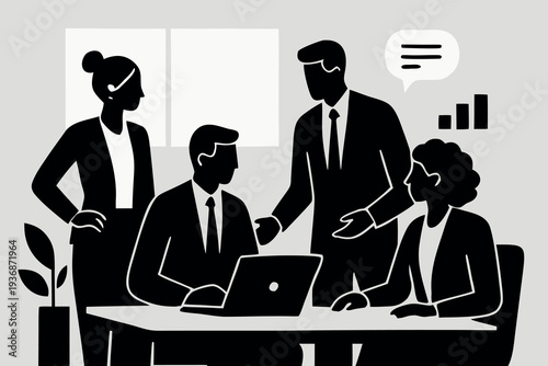 Different kind of bussiness meating Flat style