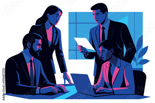 Different kind of bussiness meating Flat style