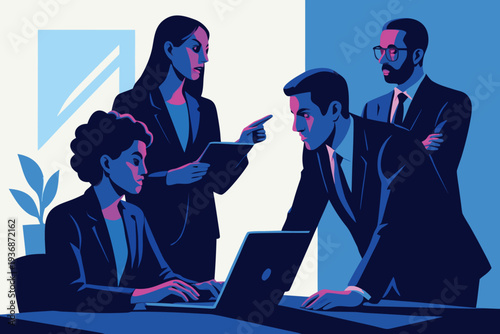 Different kind of bussiness meating Flat style