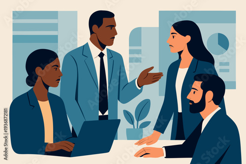 Different kind of bussiness meating Flat style