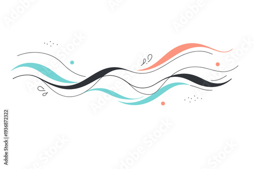 Organic ink flow. Smooth abstract ink streams flowing naturally across the space, creating a sense of movement and calm creativity. The mood is