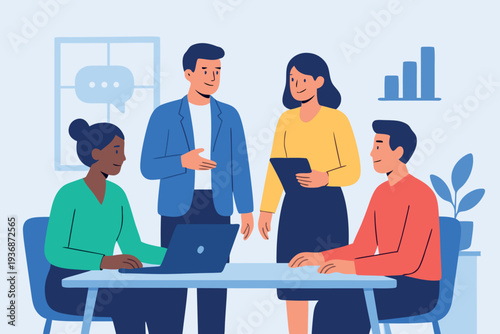 Different kind of bussiness meating Flat style