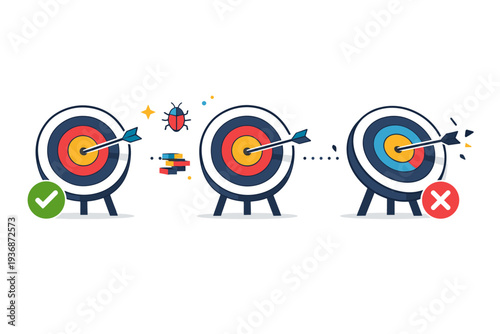 Data poisoning attack representing silent cyber threats that distort outcomes without immediate detection. A thoughtful visual metaphor where accuracy symbols