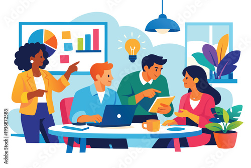 Different kind of bussiness meating Flat style