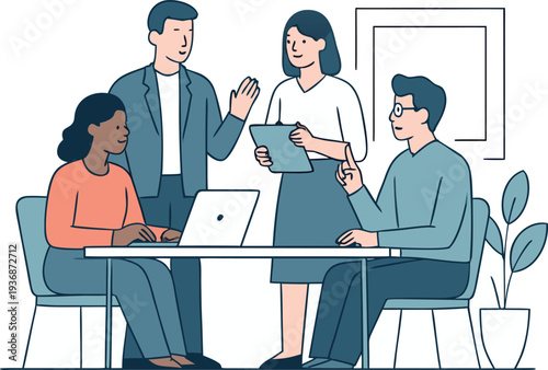 Different kind of bussiness meating Flat style