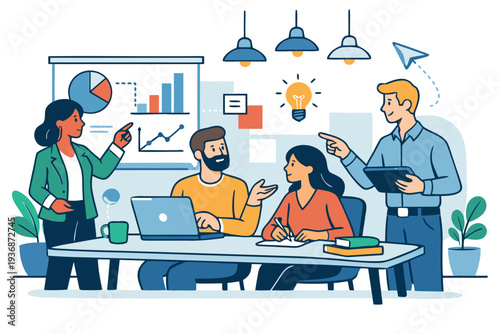 Different kind of bussiness meating Flat style