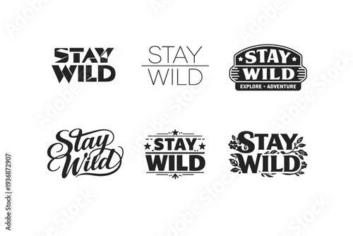 Timeless Serif Typography. Set lettering. harmonious lettering variations of the same emblematic concept, each with different artistic interpretation (Abstract