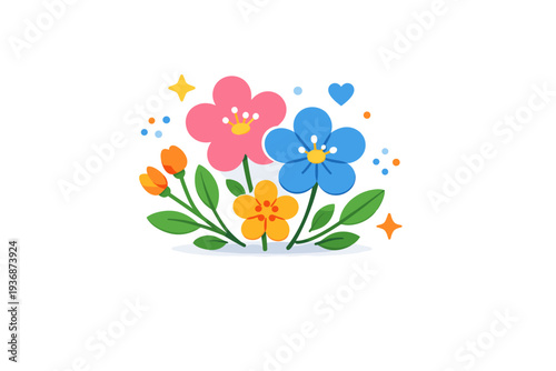 Floral patterns with a light editorial mood combining small flowers and subtle decorative dots to create a soft visual texture suitable for branding and