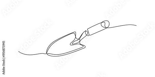 Gardening Trowel Single Line Drawing Minimalist Icon