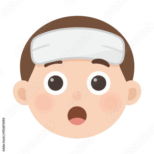 Surprised Boy Face UI Icon for App Interface